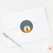 Sticker Rond oiseau drôle de dessin animé (Enveloppe)