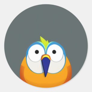 Sticker Rond oiseau drôle de dessin animé