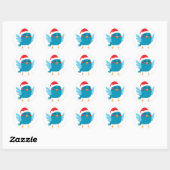 Sticker Rond Oiseau du Père Noël (Feuille)