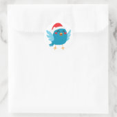 Sticker Rond Oiseau du Père Noël (Sac)