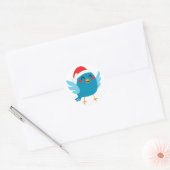 Sticker Rond Oiseau du Père Noël (Enveloppe)
