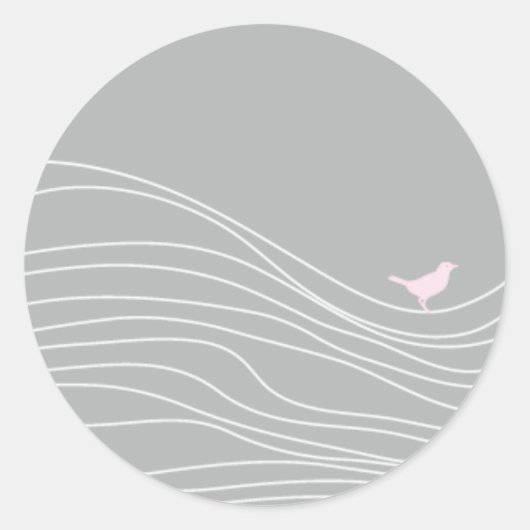 Sticker Rond Oiseau gris (Devant)