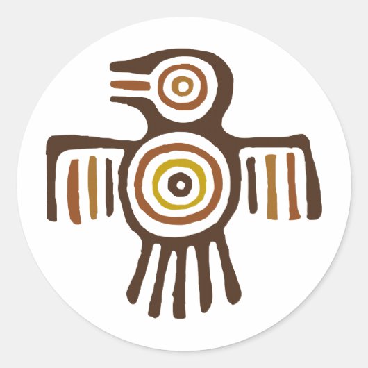 Sticker Rond Oiseau indien américain (Devant)