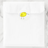 Sticker Rond Oiseau jaune drôle Doodle (Sac)