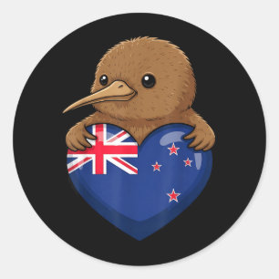 Sticker Rond Oiseau Kiwi de Nouvelle-Zélande