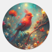 Sticker Rond Oiseau mignon (Devant)
