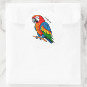 Sticker Rond Oiseau Perroquet Coloré (Sac)