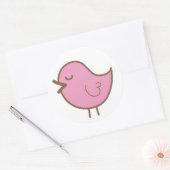 Sticker Rond oiseau rose (Enveloppe)