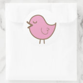Sticker Rond oiseau rose (Sac)