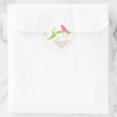 Sticker Rond Oiseau rose (Sac)