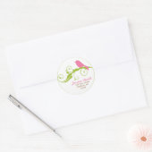 Sticker Rond Oiseau rose (Enveloppe)