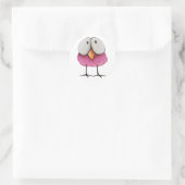 Sticker Rond Oiseau rose (Sac)