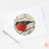 Sticker Rond Oiseau rouge (Enveloppe)