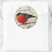 Sticker Rond Oiseau rouge (Sac)
