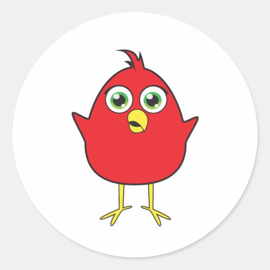 Sticker Rond Oiseau rouge (Devant)