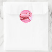 Sticker Rond Oiseau statuaire rose (Sac)