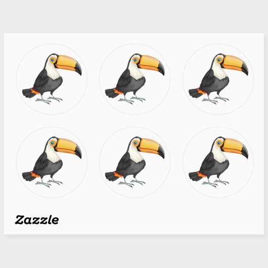 Sticker Rond Oiseau toucan (Feuille)