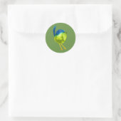 Sticker Rond Oiseau vert mignon (Sac)