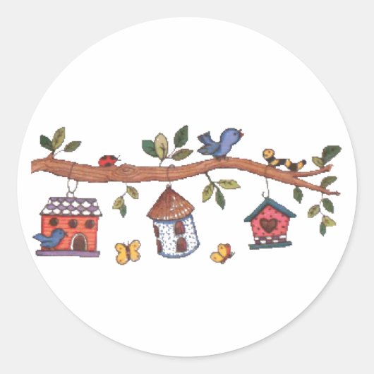 Sticker Rond Oiseaux (Devant)
