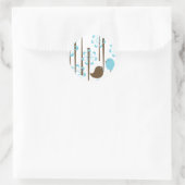 Sticker Rond Oiseaux amicaux en bleu (Sac)