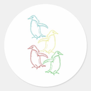 Sticker Rond Oiseaux animaux de l'Antarctique Zoo Keeper Gift P