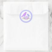 Sticker Rond Oiseaux Baby shower Enveloppe Phoques (Sac)