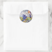 Sticker Rond Oiseaux bleus (Sac)