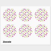 Sticker Rond Oiseaux colorés mignons (Feuille)