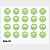 Sticker Rond Oiseaux d'amour mignons vert citron (Feuille)