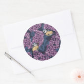 Sticker Rond Oiseaux dans le jardin violet lilas (Enveloppe)