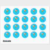 Sticker Rond Oiseaux de mer adorables (Feuille)