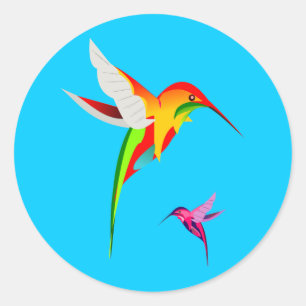 Sticker Rond Oiseaux de mer adorables