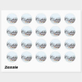 Sticker Rond OISEAUX DE NEIGE par SHARON SHARPE (Feuille)
