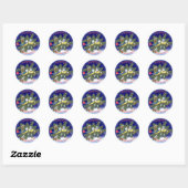Sticker Rond Oiseaux de Noël (Feuille)