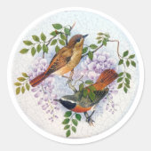 Sticker Rond Oiseaux de porcelaine. (Devant)