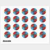 Sticker Rond Oiseaux de tatouage (Feuille)