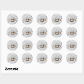 Sticker Rond Oiseaux d'hiver (Feuille)