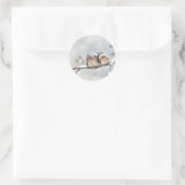 Sticker Rond Oiseaux d'hiver (Sac)