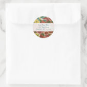 Sticker Rond Oiseaux et fleurs (Sac)
