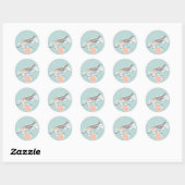 Sticker Rond Oiseaux et fleurs (Feuille)