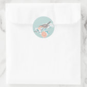 Sticker Rond Oiseaux et fleurs (Sac)