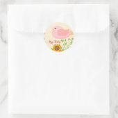 Sticker Rond Oiseaux et tournesols Anniversaire (Sac)