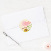 Sticker Rond Oiseaux et tournesols Anniversaire (Enveloppe)