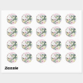 Sticker Rond Oiseaux Floraux Brocade Fancy (Feuille)