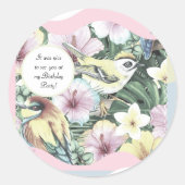 Sticker Rond Oiseaux Floraux Brocade Fancy (Devant)
