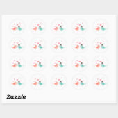 Sticker Rond OISEAUX mariages (Feuille)