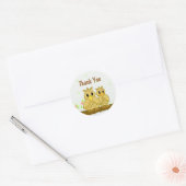 Sticker Rond Oiseaux mignons merci (Enveloppe)