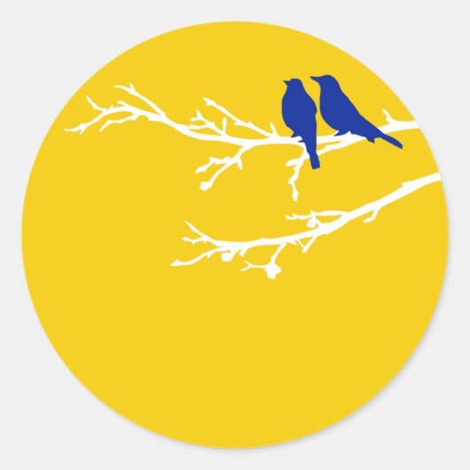 Sticker Rond oiseaux moisis (Devant)