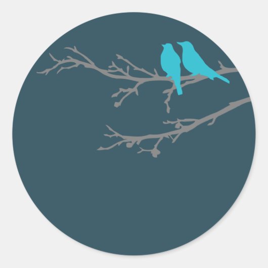 Sticker Rond oiseaux moisis (Devant)