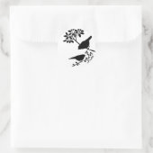 Sticker Rond Oiseaux noirs et blancs (Sac)